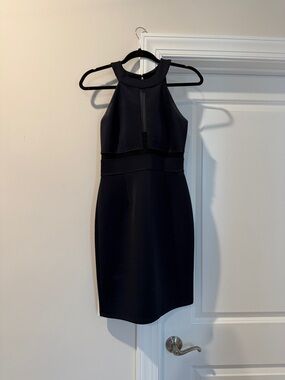 Enfocus Studio Black Halter Sheath Mini Dress